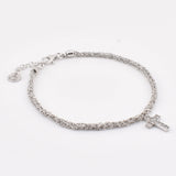 Bracciale Uncinetto Croce con Zirconi