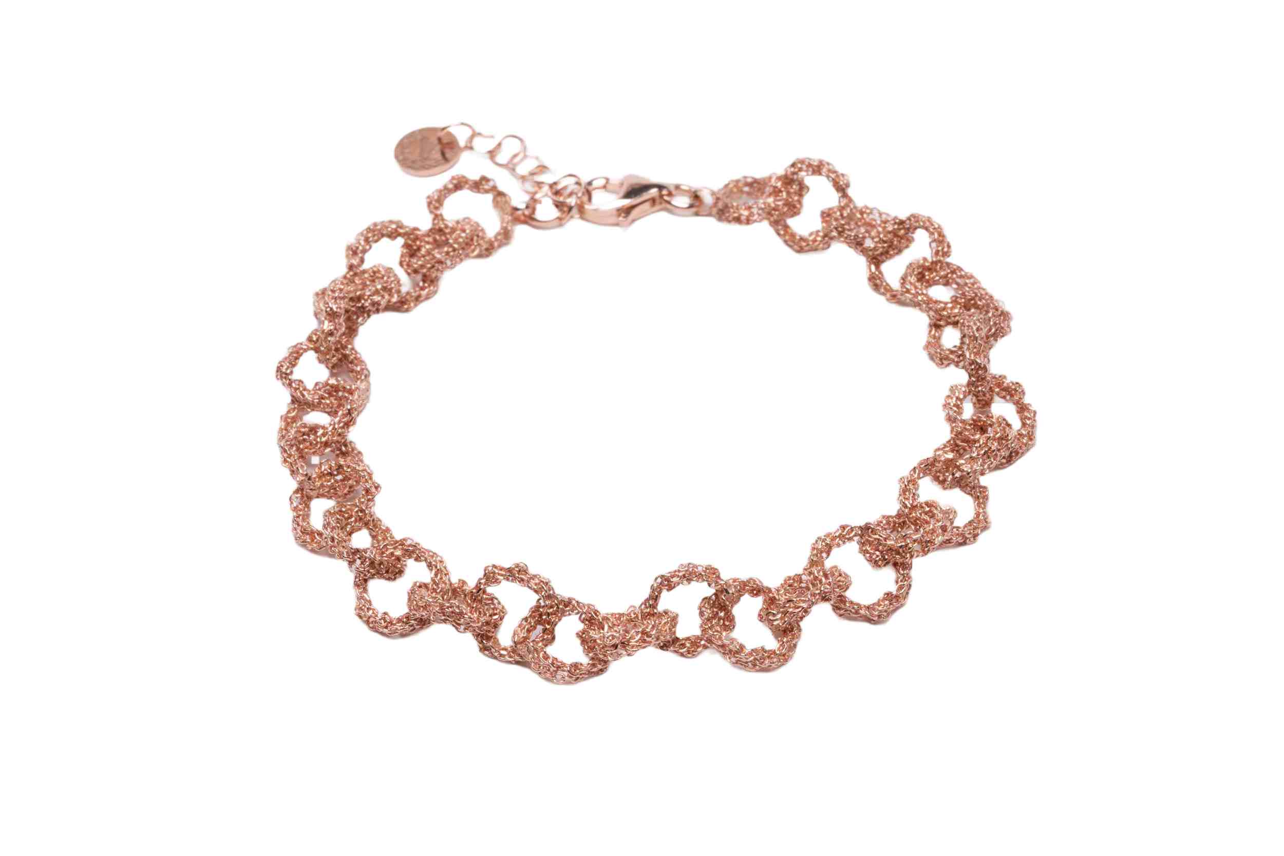 Bracciale-Catena-a-Mano-Argentofilato-in-argento-925-Oro-rosa