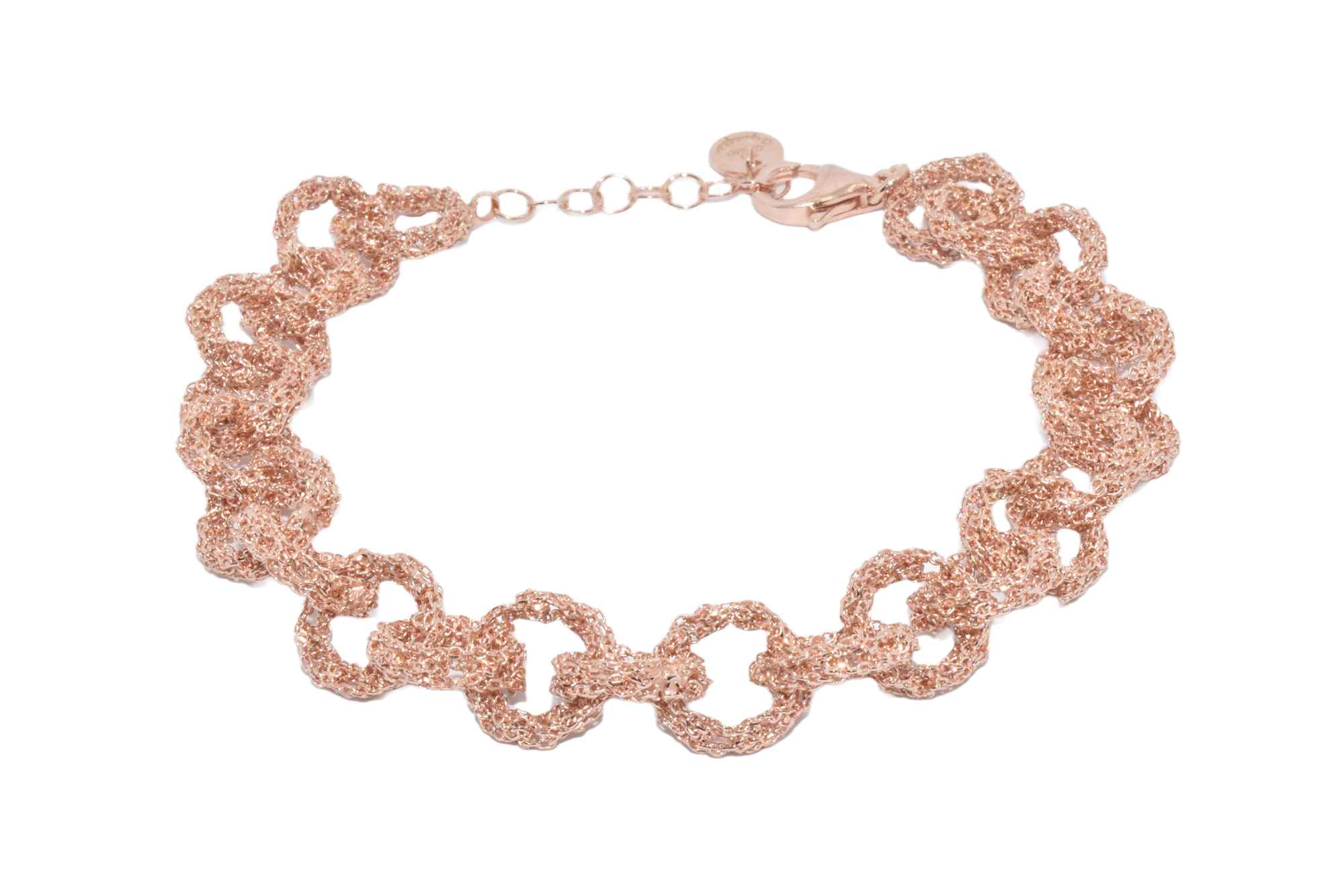 Bracciale-Catena-a-Mano-Grande-Argentofilato-in-argento-925-oro-rosa