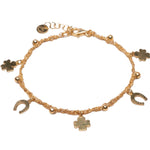 Bracciale-Charms-quadrifoglio-ferro-di-cavallo-Argentofilato-in-argento-925-oro-giallo