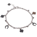 Bracciale-Charms-quadrifoglio-ferro-di-cavallo-Argentofilato-in-argento-925
