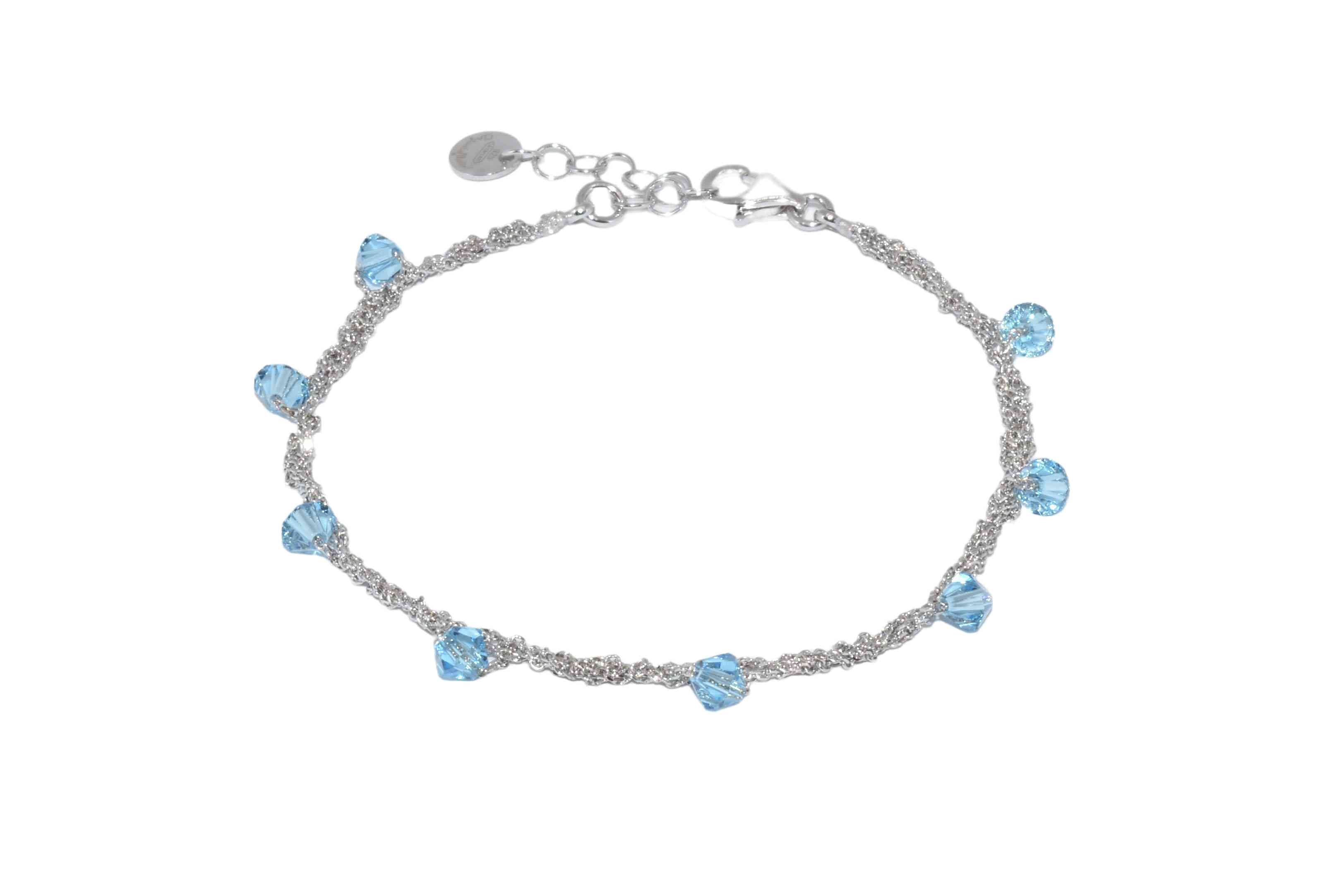 Bracciale-Uncinetto-rombi-azzurri-Argentofilato-in-argento-925