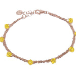 Bracciale-Uncinetto-rombi-giallo-Argentofilato-in-argento-925-oro-rosa