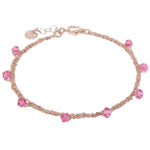 Bracciale-Uncinetto-rombi-rosa-Argentofilato-in-argento-925-oro-rosa