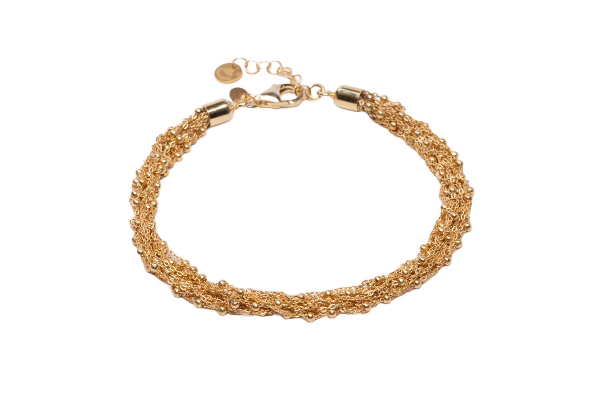 Bracciale-a-maglia-con-palline-Argentofilato-in-argento-925-oro-giallo