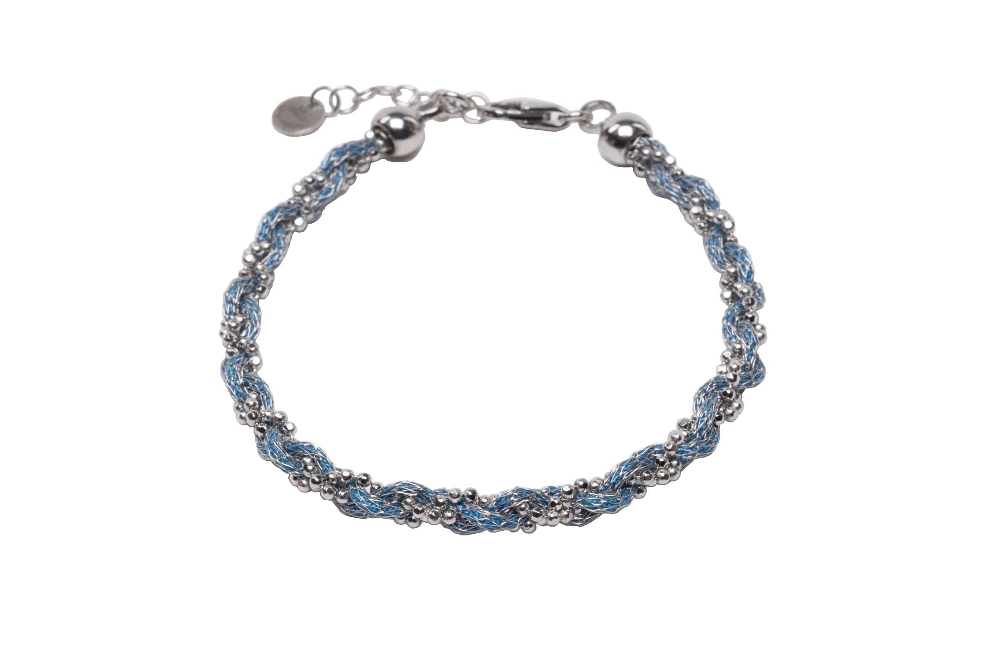 Bracciale-intrecciato-colorato-azzurro-Argentofilato-in-argento-925