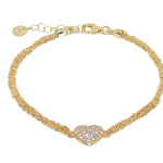 Bracciale-uncinetto-Cuore-con-zirconi-Argentofilato-in-argento-925-Oro-giallo