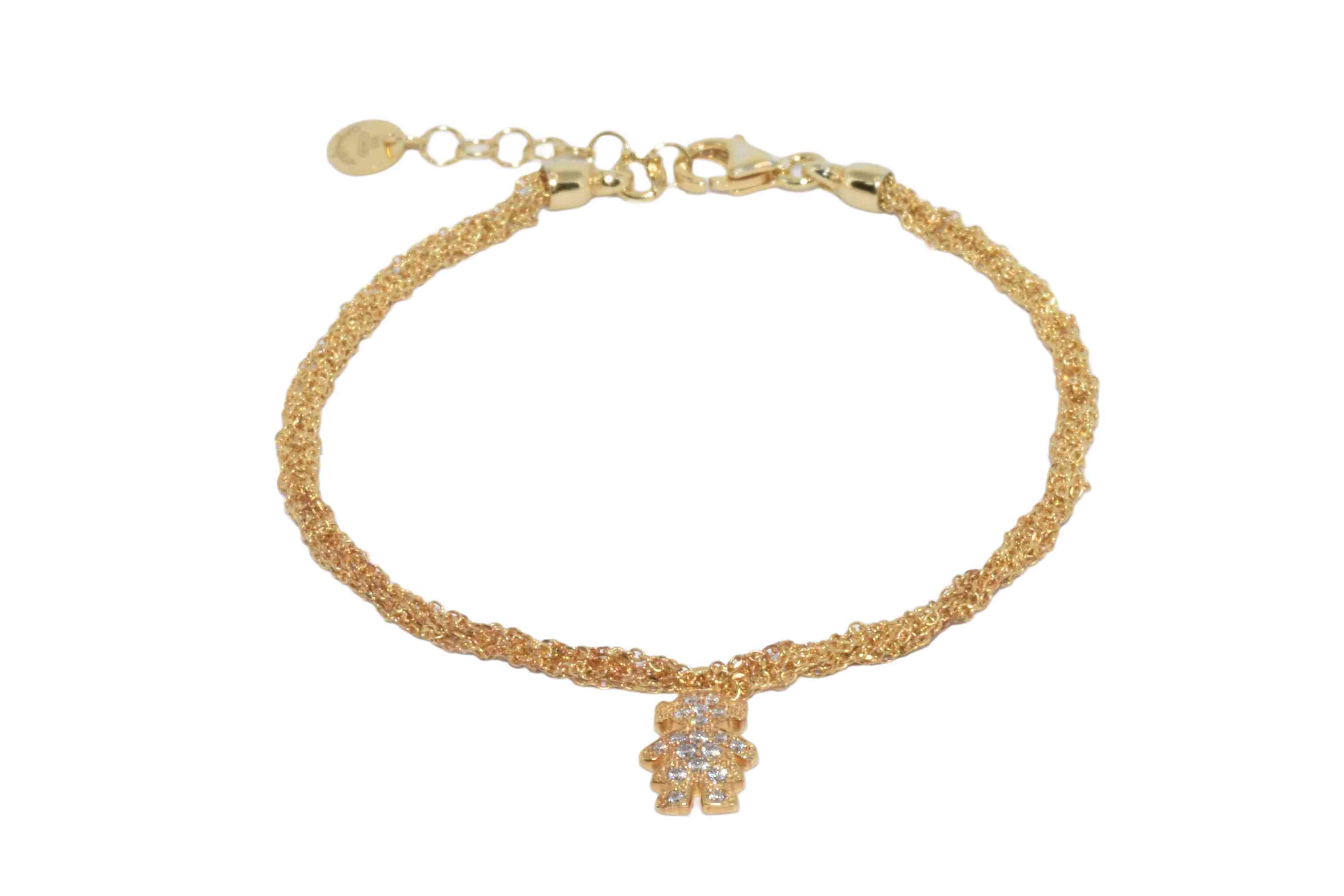 Bracciale-uncinetto-bambina-con-zirconi-Argentofilato-in-argento-925-Oro-Giallo