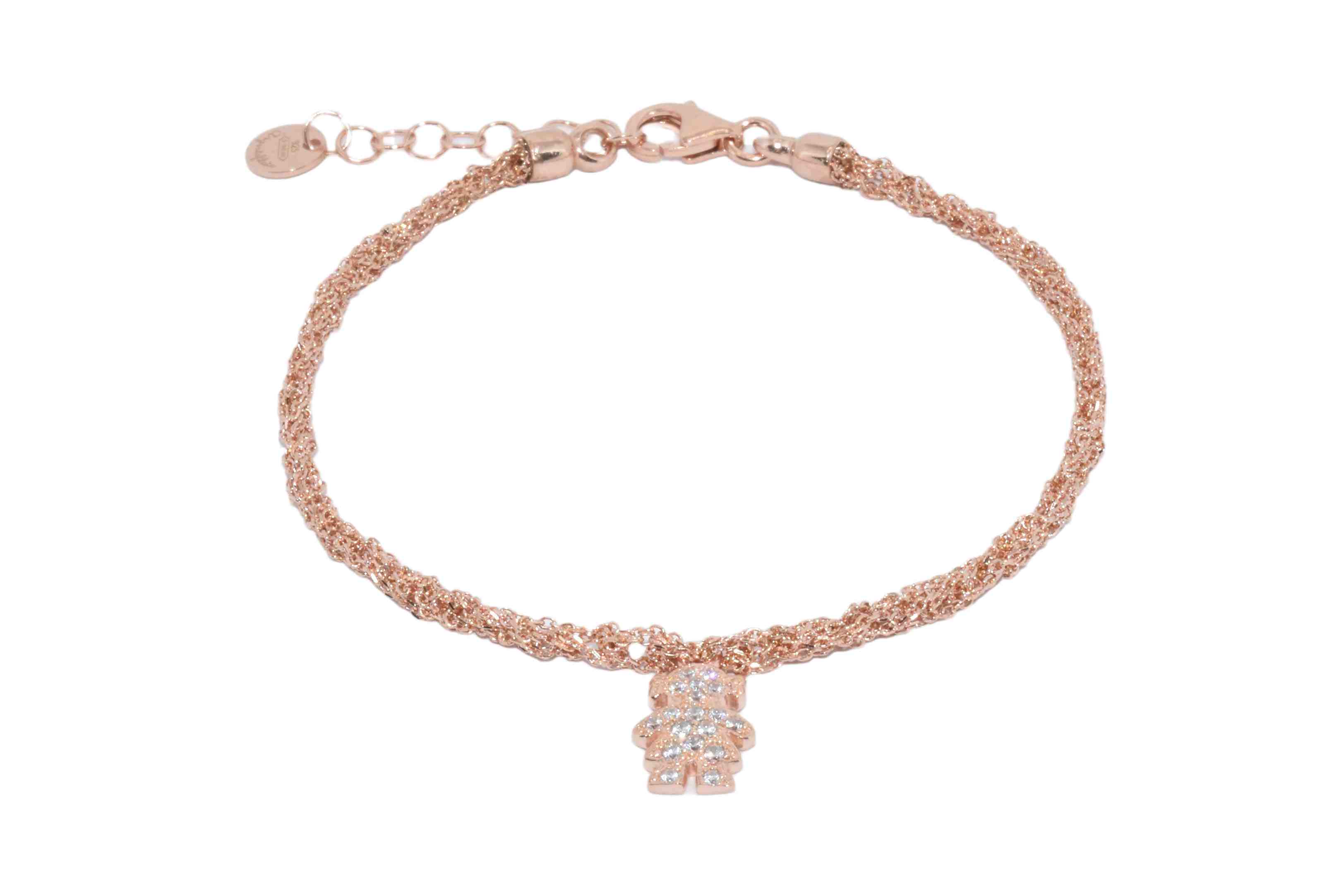 Bracciale-uncinetto-bambina-con-zirconi-Argentofilato-in-argento-925-Oro-Rosa