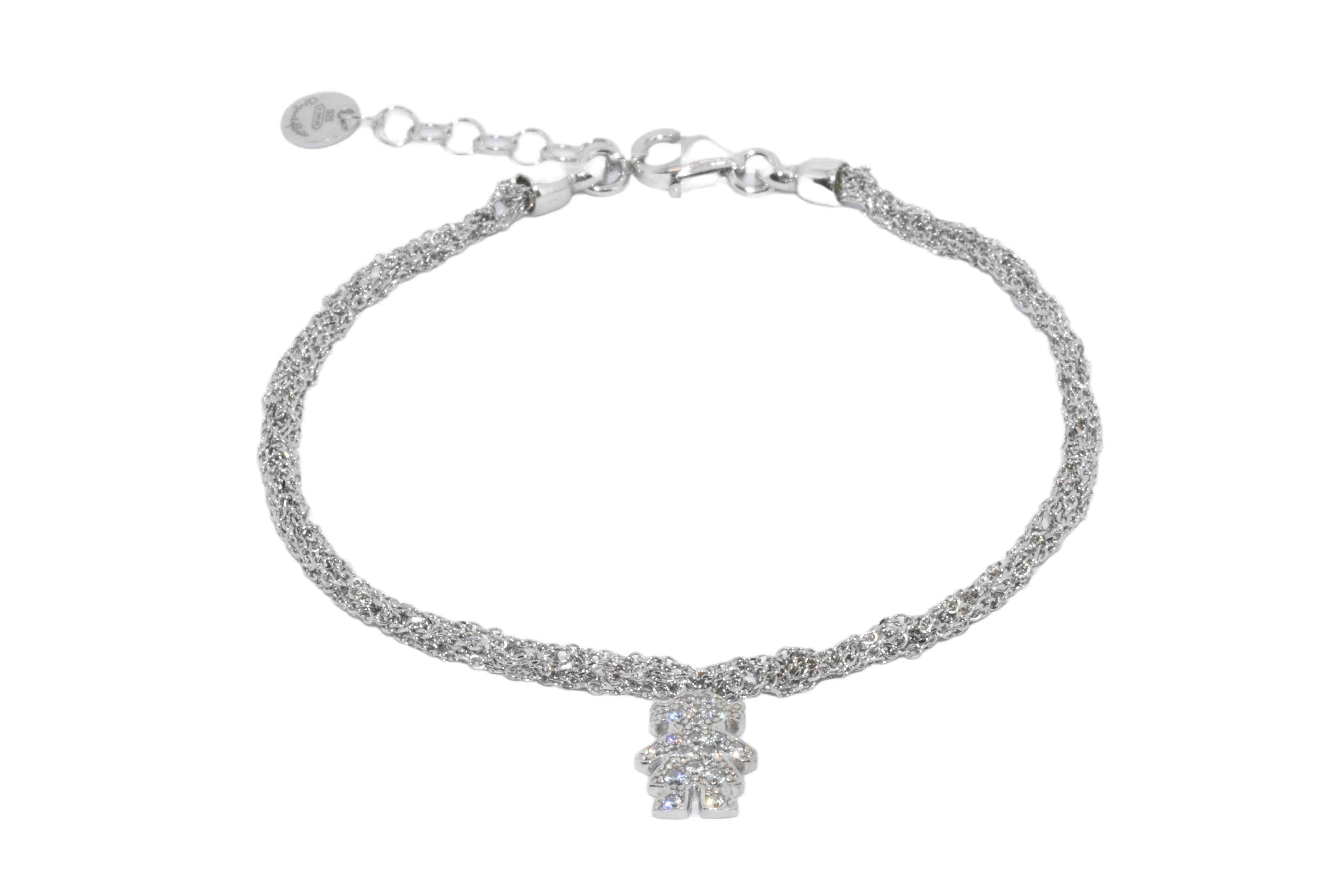 Bracciale-uncinetto-bambina-con-zirconi-Argentofilato-in-argento-925