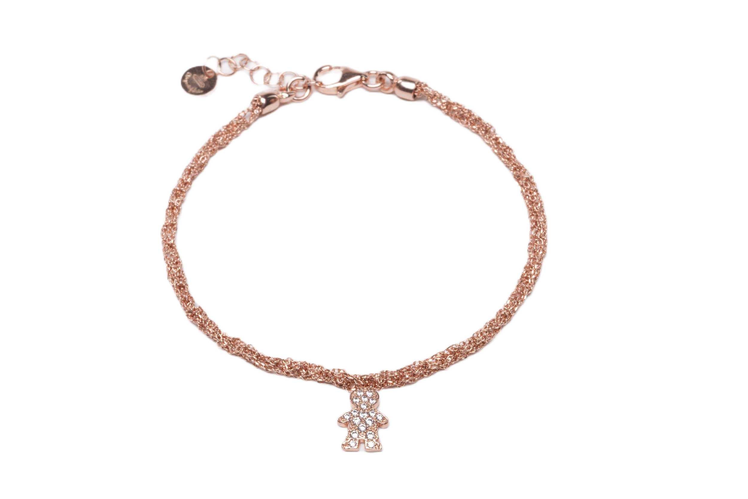 Bracciale-uncinetto-bambino-con-zirconi-Argentofilato-in-argento-925-oro-rosa