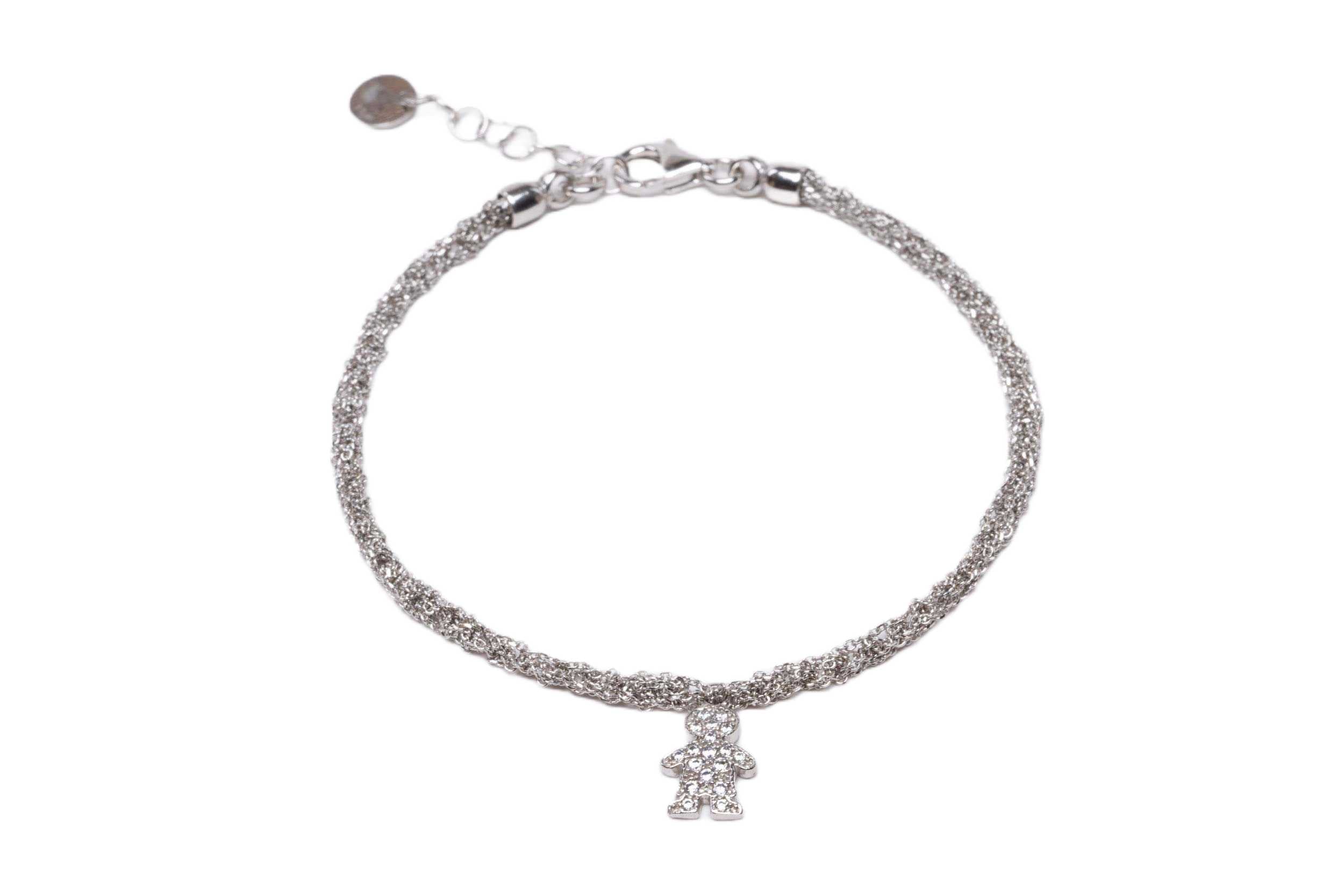 Bracciale-uncinetto-bambino-con-zirconi-Argentofilato-in-argento-925