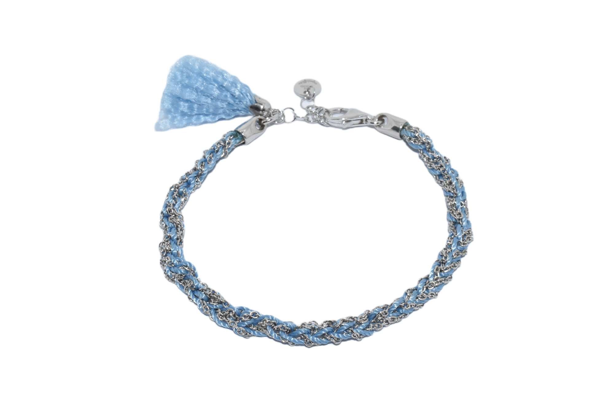 Bracciale-uncinetto-con-cotone-azzurro-Argentofilato-in-argento-925