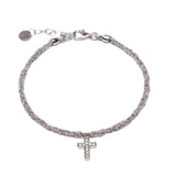Bracciale-uncinetto-croce-con-zirconi-Argentofilato-in-argento-925