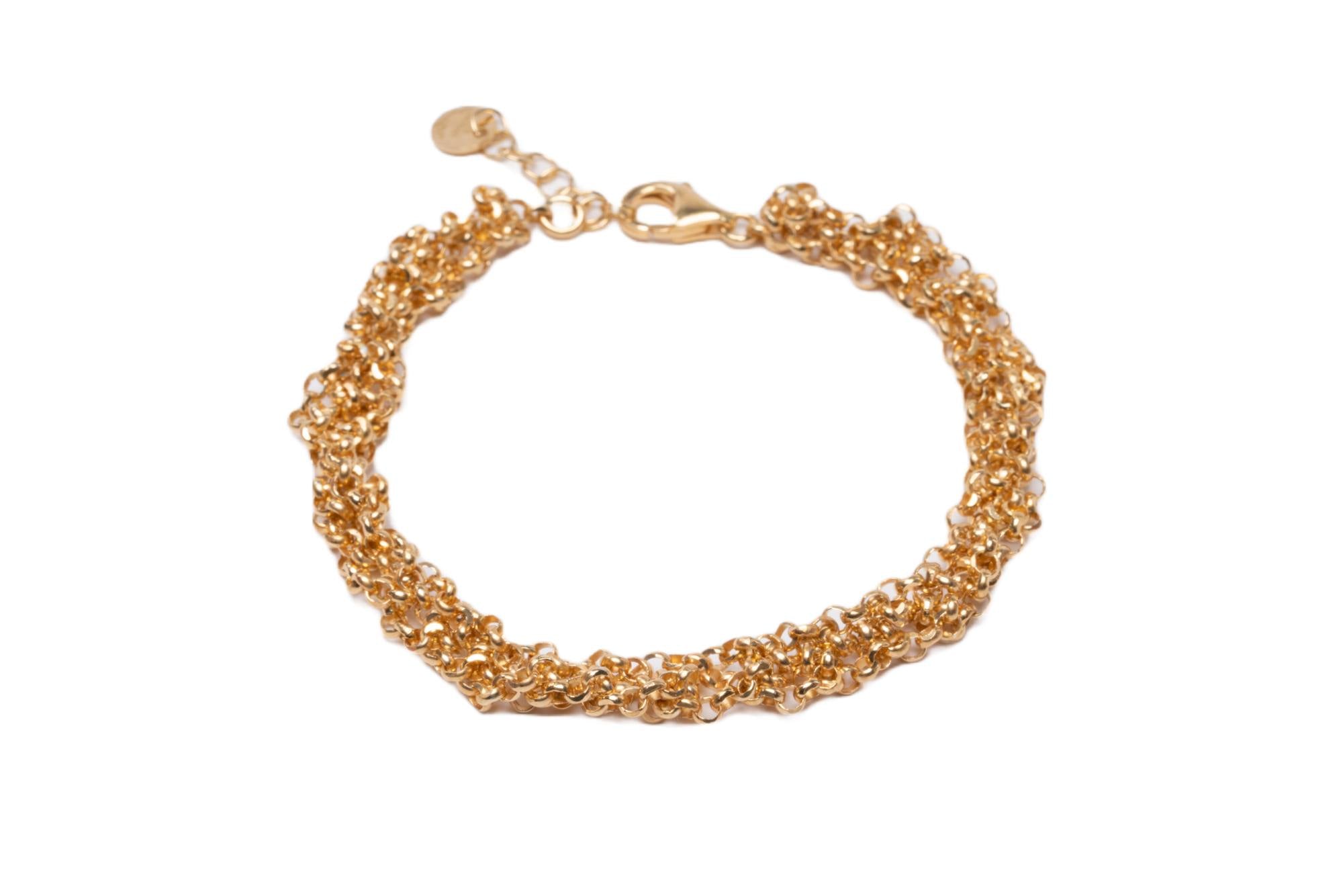 Bracciale-uncinetto-rolo-Argentofilato-in-argento-925-indossato-oro-giallo