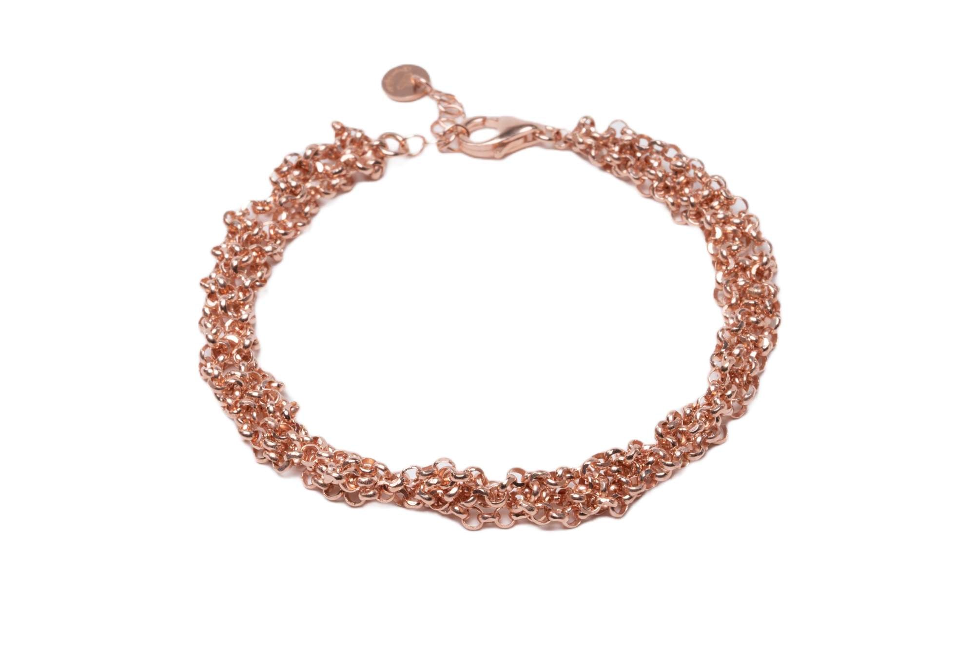 Bracciale-uncinetto-rolo-Argentofilato-in-argento-925-indossato-oro-rosa