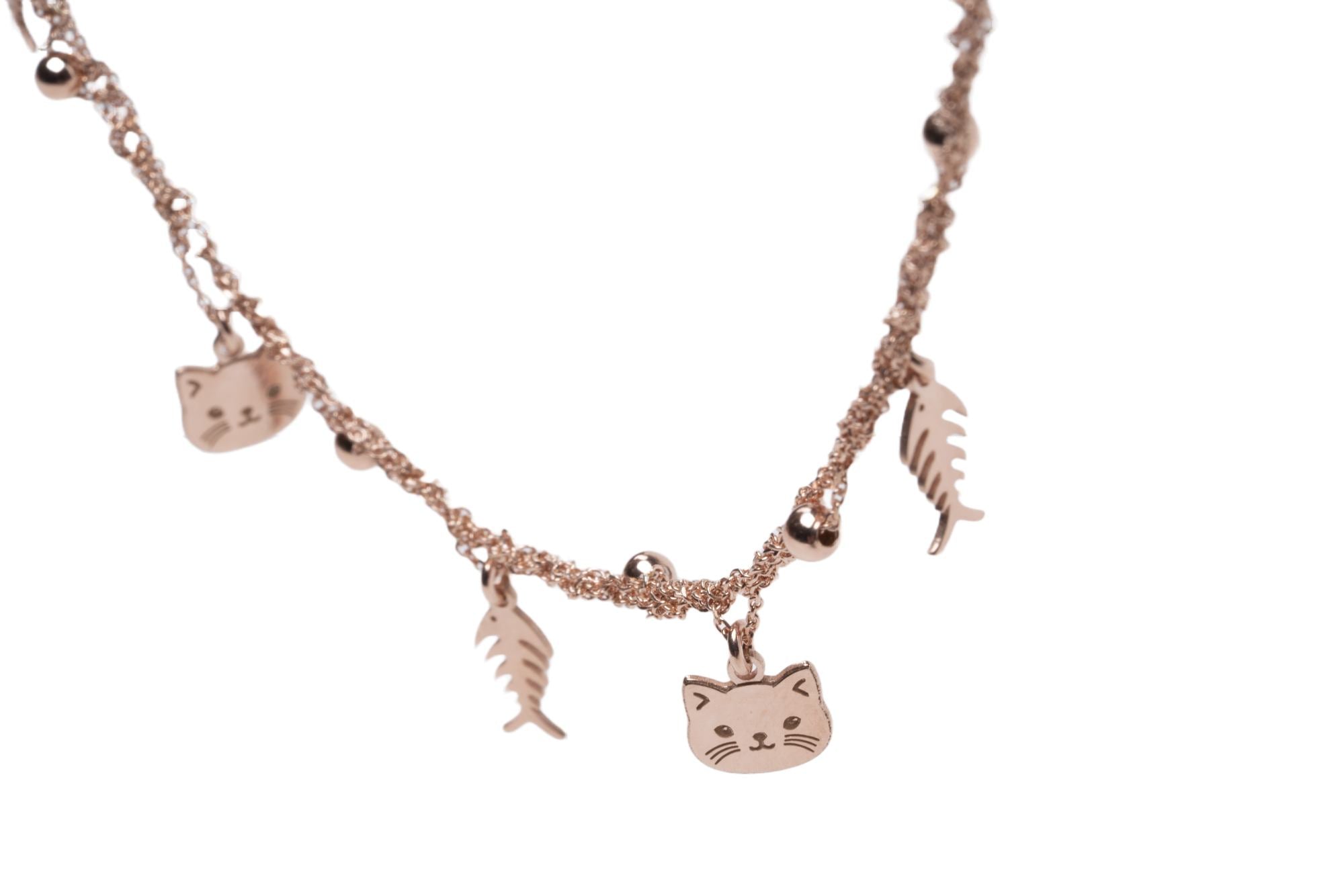 Collana-Charms-gatto-lisca-Argentofilato-in-argento-925-dettaglio