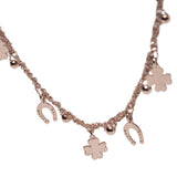 Collana-Charms-quadrifoglio-ferro-cavallo-Argentofilato-in-argento-925-dettaglio