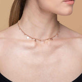 Collana-Charms-quadrifoglio-ferro-cavallo-Argentofilato-in-argento-925-indossato
