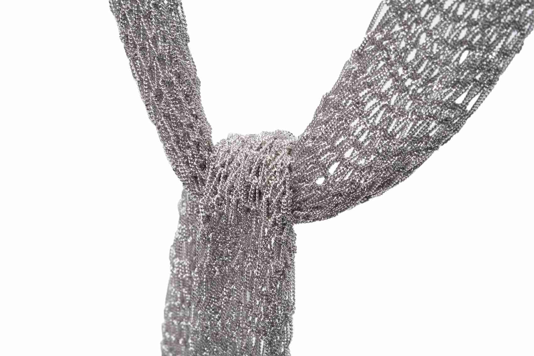 Collana-Sciarpa-a-maglia-grande-Argentofilato-in-argento-925-dettaglio