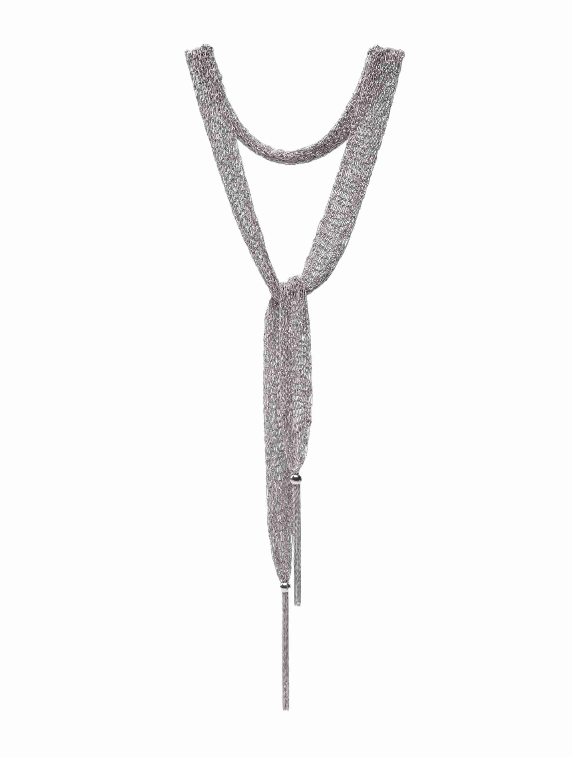 Collana-Sciarpa-a-maglia-grande-Argentofilato-in-argento-925