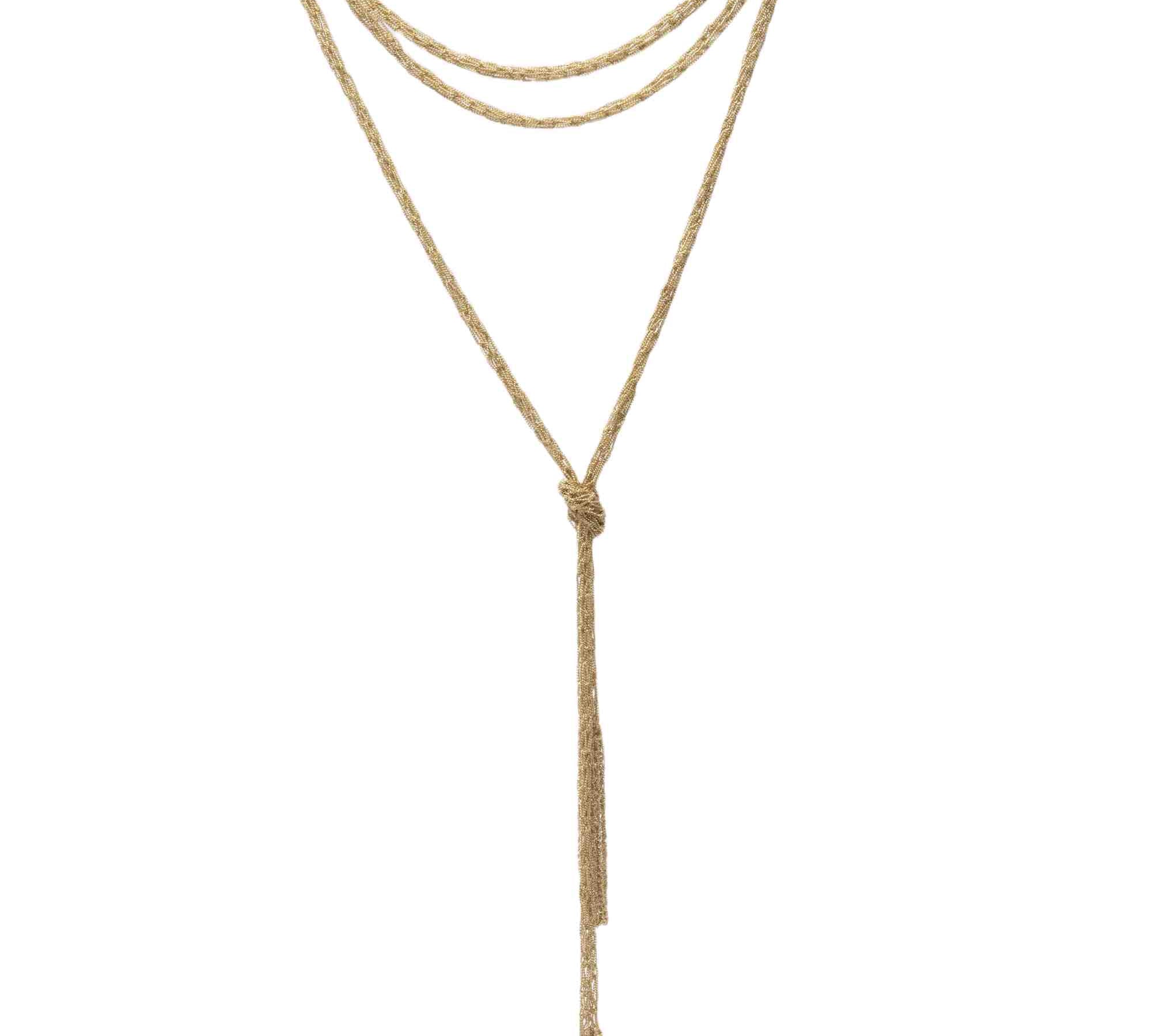 Collana-Sciarpa-a-maglia-piccola-Argentofilato-in-argento-925-oro-giallo