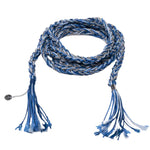 Collana-Sciarpa-uncinetto-con-cotone-blu-argento-Argentofilato-in-argento-925
