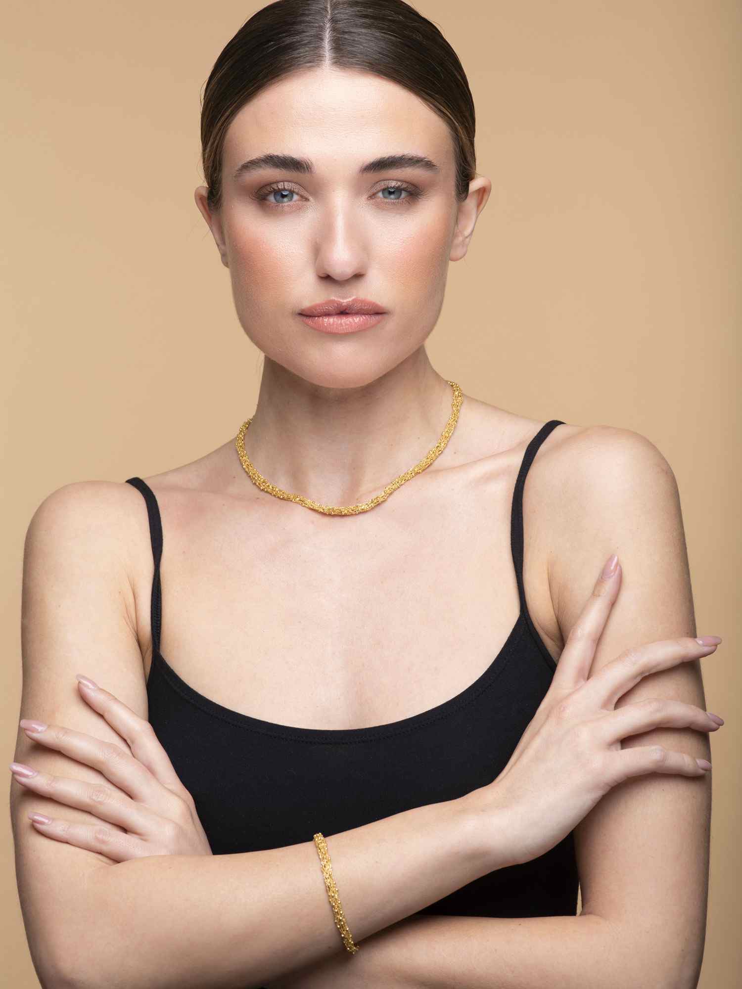 Collana-a-maglia-con-palline-Argentofilato-in-argento-925-indossato