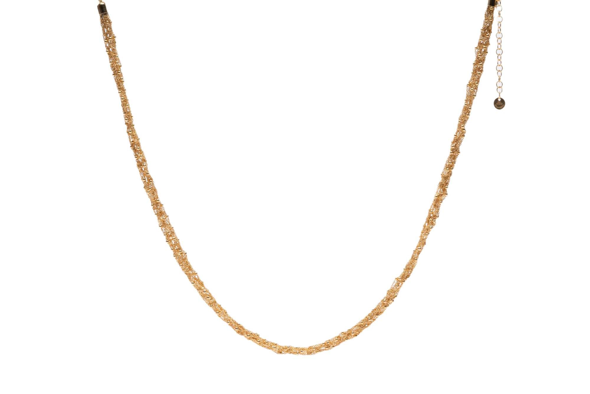 Collana-a-maglia-con-palline-Argentofilato-in-argento-925-oro-giallo