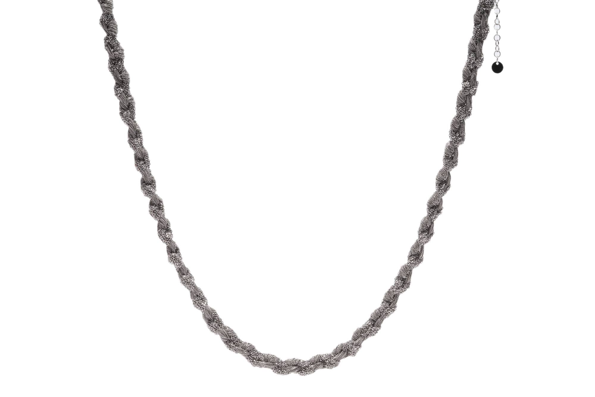 Collana-intrecciata-con-nodi-grandi-Argentofilato-in-argento-925