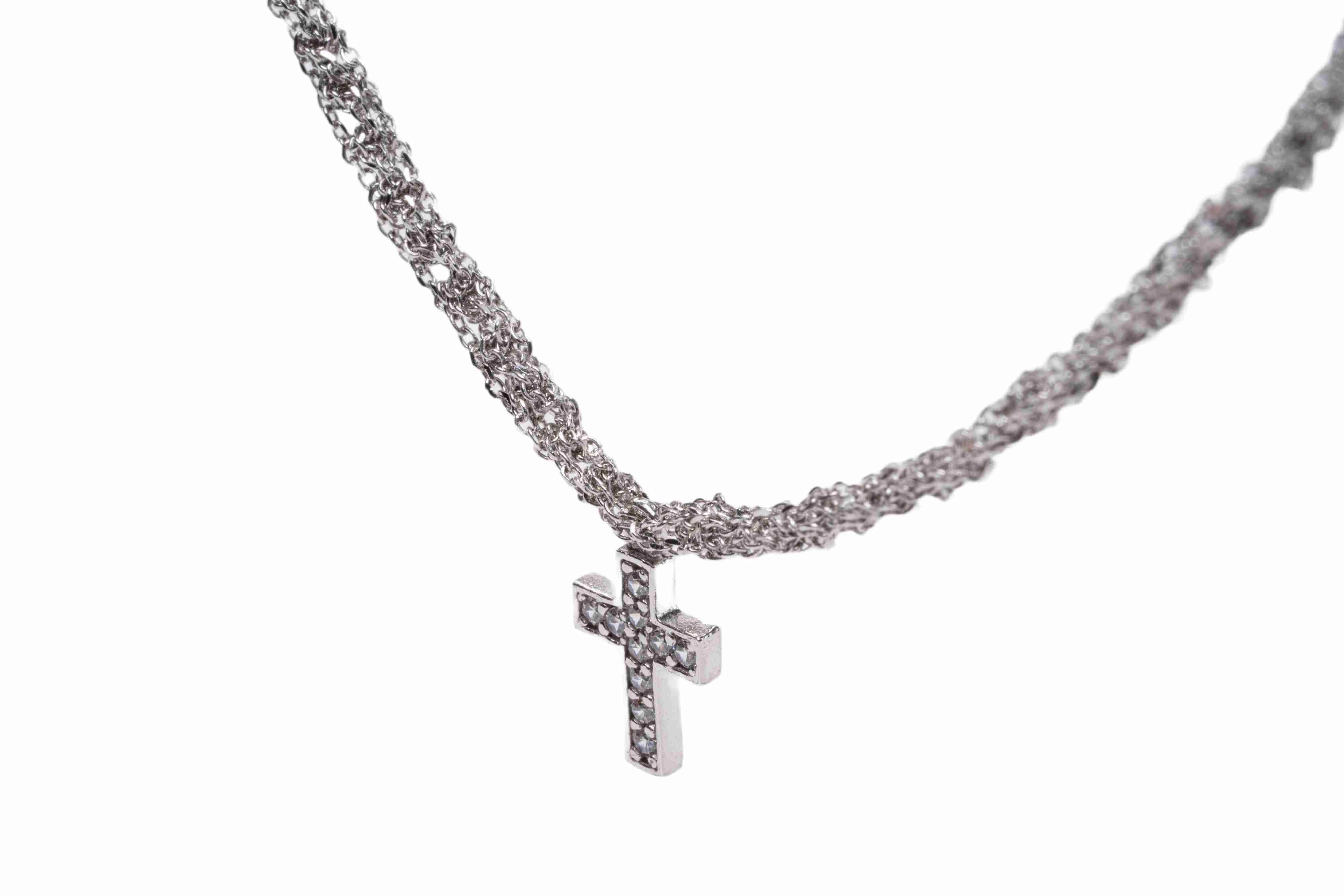 Collana-uncinetto-croce-con-zirconi-Argentofilato-in-argento-925-dettaglio