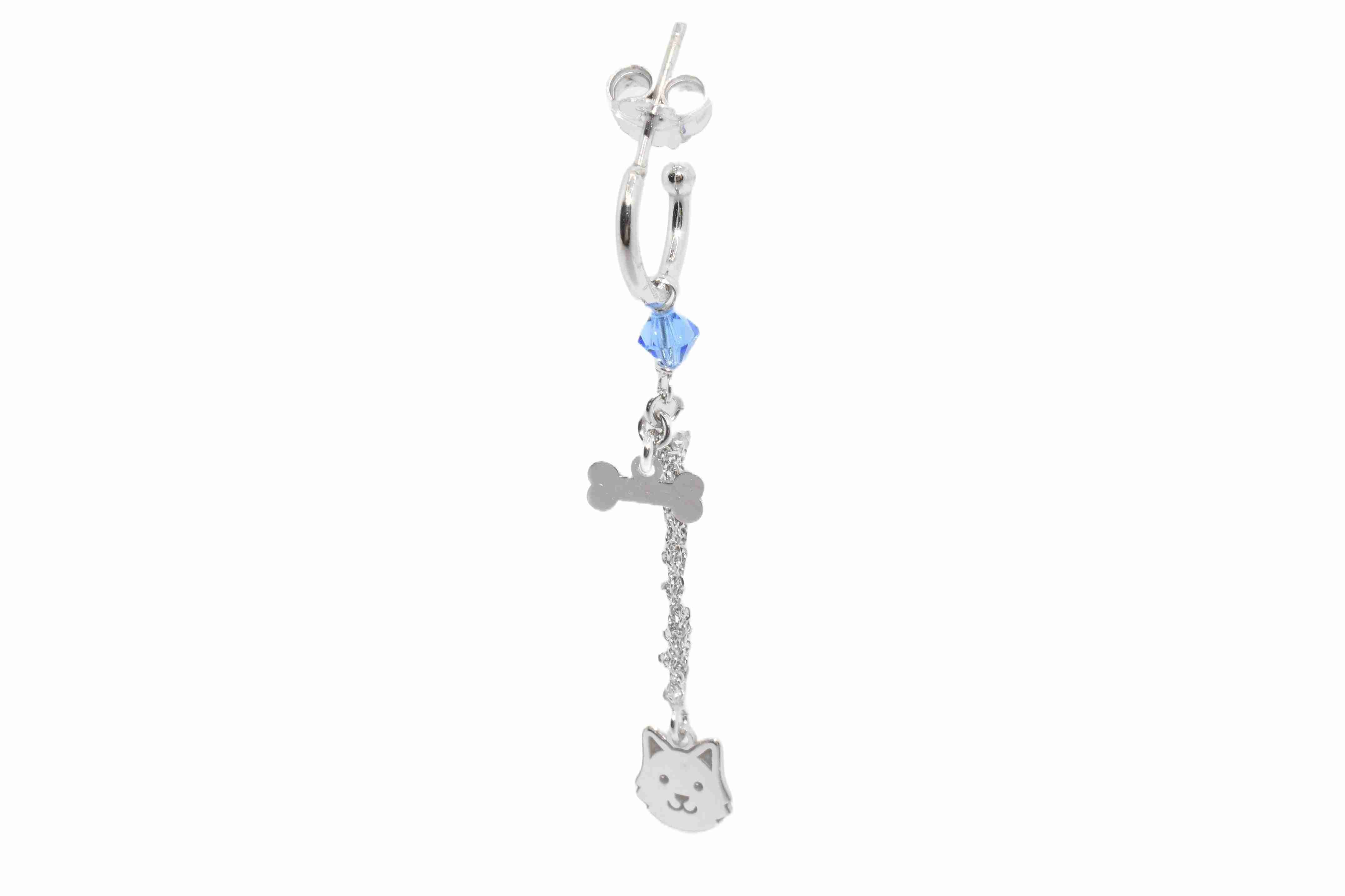 Orecchino-Charms-Cane-Osso-Argentofilato-in-argento-925