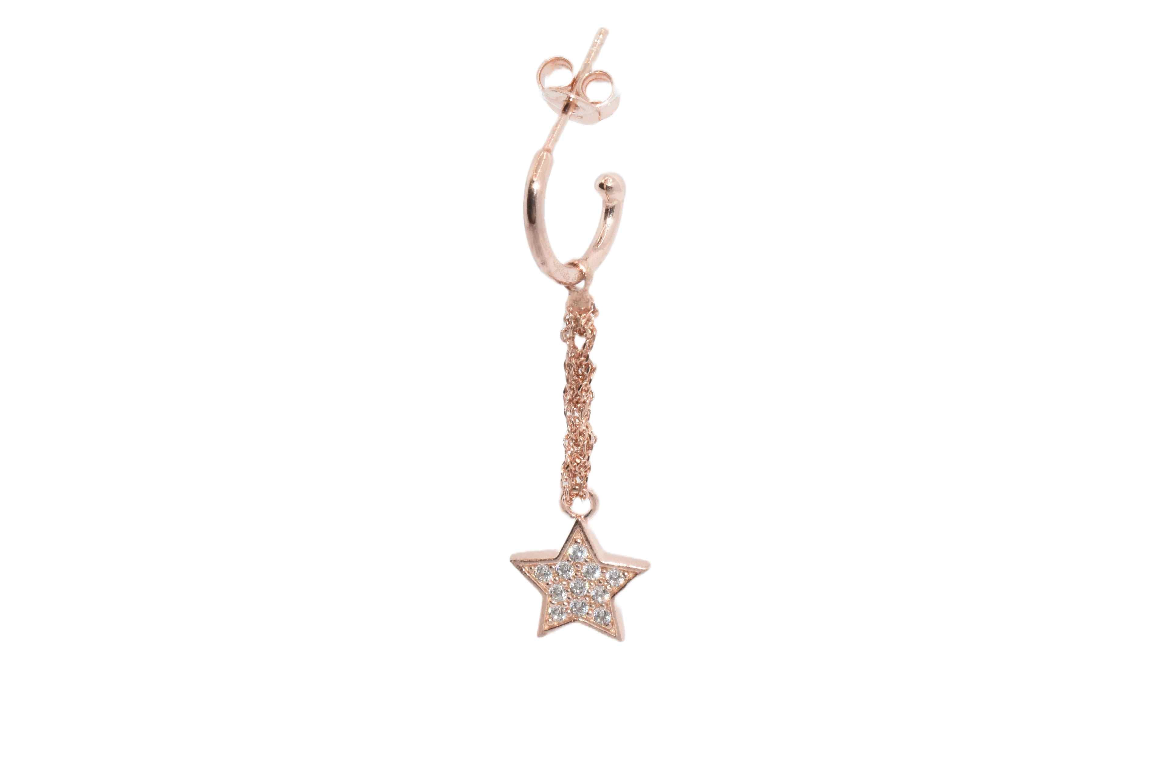 Orecchino-uncinetto-Stella-con-zirconi-Argentofilato-in-argento-925