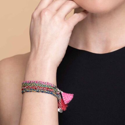Bracciale-uncinetto-con-cotone-Argentofilato-in-argento-925-indossato