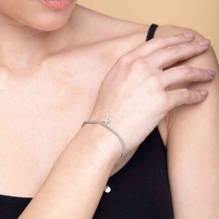 Bracciale-uncinetto-croce-con-zirconi-Argentofilato-in-argento-925-indossato