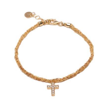 Bracciale-uncinetto-croce-con-zirconi-Argentofilato-in-argento-925-oro-giallo