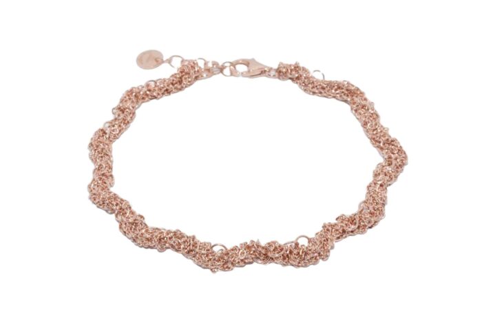 Bracciale-uncinetto-spirale-Argentofilato-in-argento-925-oro-rosa