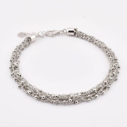 Bracciale artigianale in argento 925 con sfere decorative
