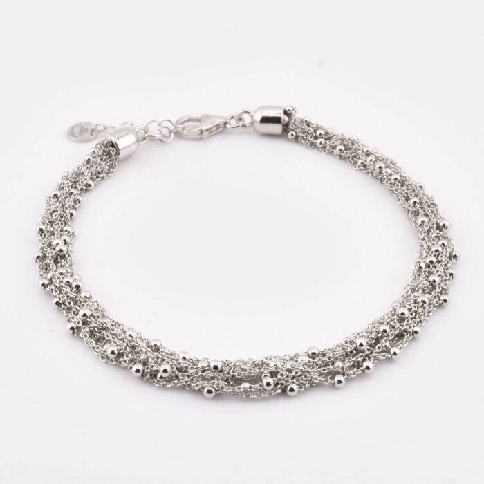 Bracciale artigianale in argento 925 con sfere decorative