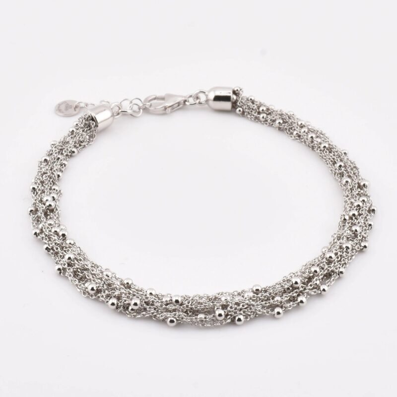 Bracciale artigianale in argento 925 con sfere decorative