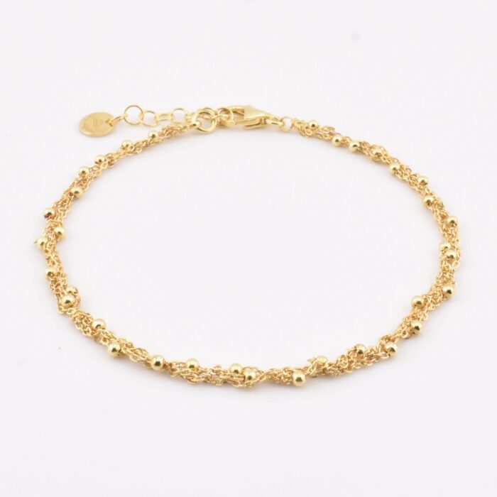 Bracciale in argento 925 con palline decorative design elegante e ritmico effetto sparkle