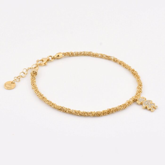 Bracciale da bambina con zirconi indossato al polso – stile elegante e raffinato in argento 925