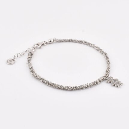 Bracciale da bambina con zirconi indossato al polso – stile elegante e raffinato in argento 925