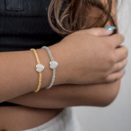 Bracciale Uncinetto Cuore Zirconi Modella