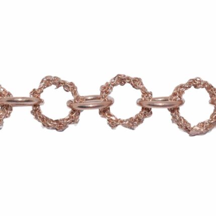 Dettaglio maglie alternate del Bracciale Catena a Mano Grande Alternata, lavorazione manuale in argento 925