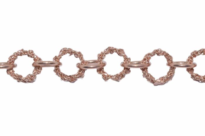 Dettaglio maglie alternate del Bracciale Catena a Mano Grande Alternata, lavorazione manuale in argento 925