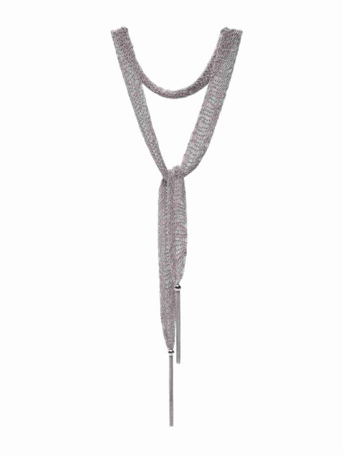 Collana-Sciarpa-a-maglia-grande-Argentofilato-in-argento-925