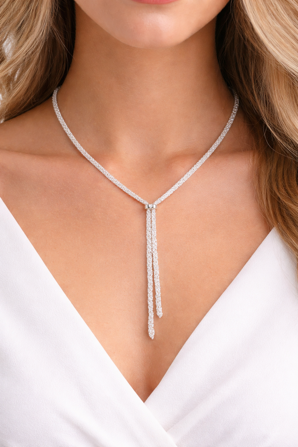 Collana_Snake_Bianco Collana uncinetto snake - immagine 1