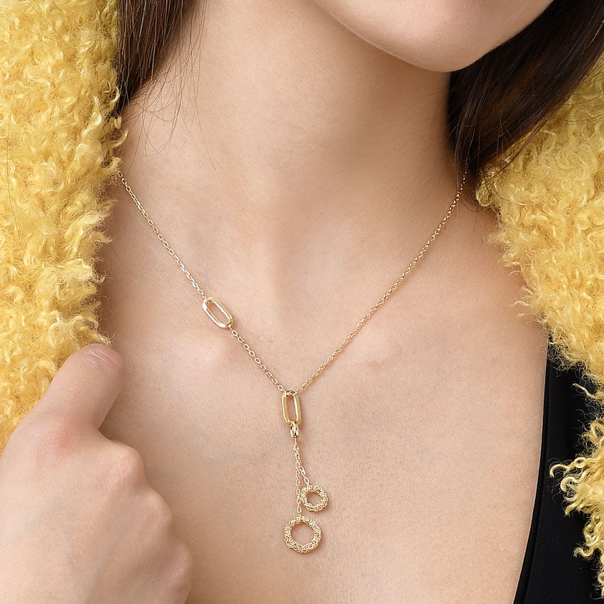 Collana crochet rings doppio pendente - immagine 1