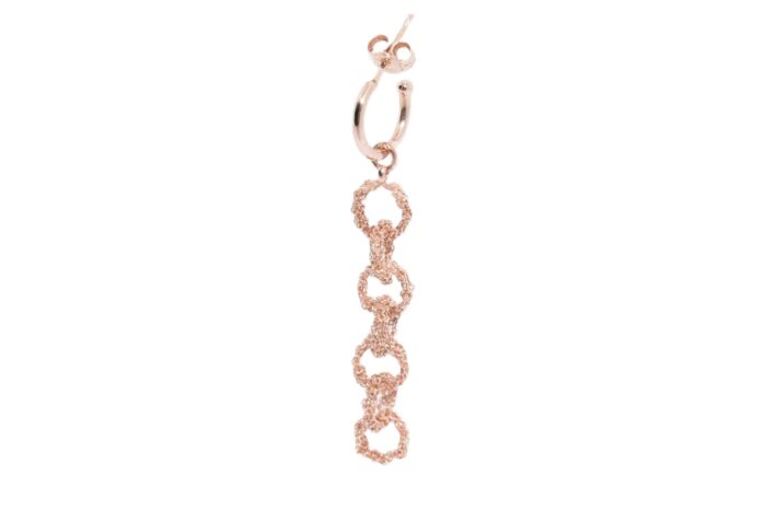 Orecchino-catena-a-mano-Argentofilato-in-argento-925-Oro-rosa